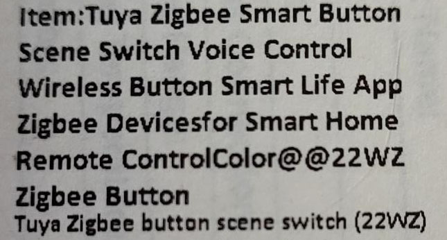 Boîte du bouton Zigbee