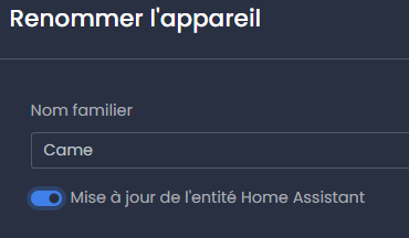 Renommage du module dans Zigbee2MQTT