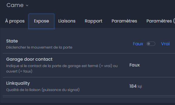 Test des commandes dans Zigbee2MQTT