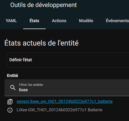 Recherche des équipements dans Home Assistant