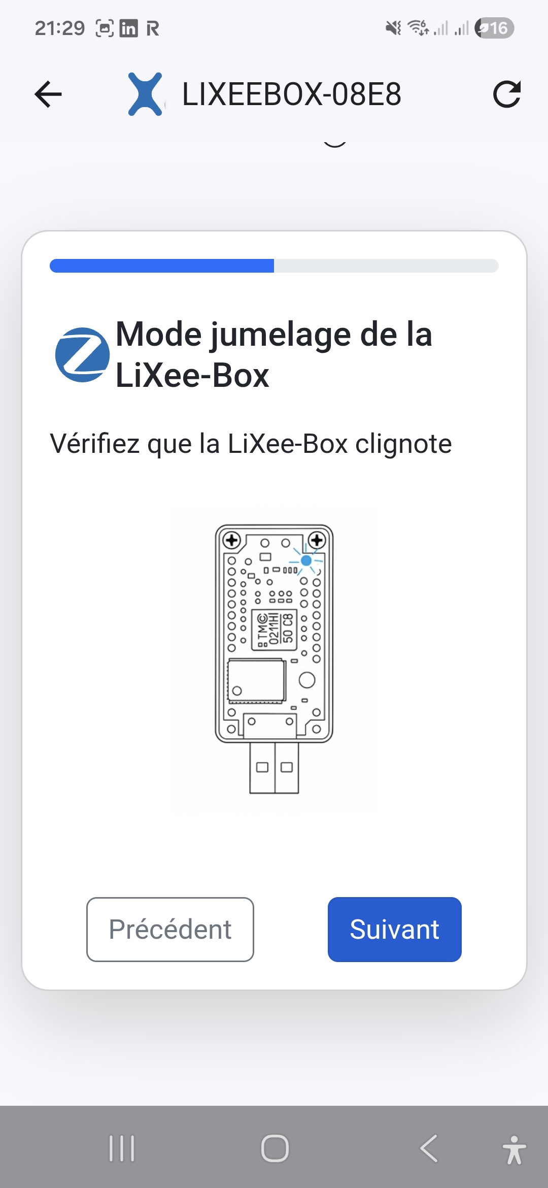Appairage réussi entre le ZLinky_TIC et ma LiXee-Box