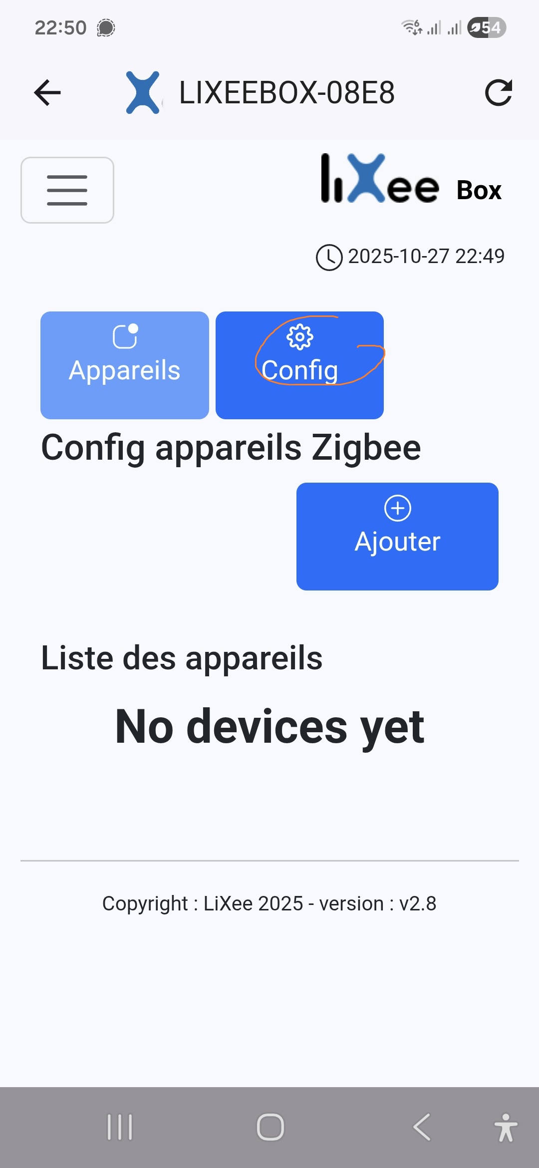 Activation du mode coordinateur Zigbee