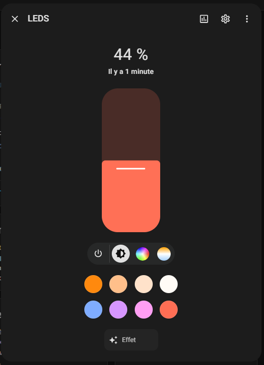 Carte Home Assistant personnalisée LED