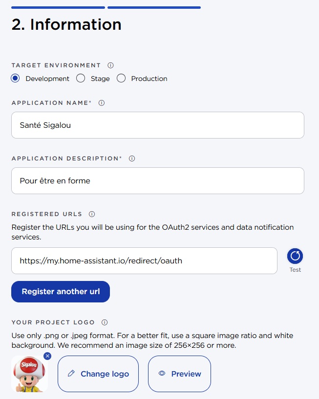 Erreur test bouton Withings