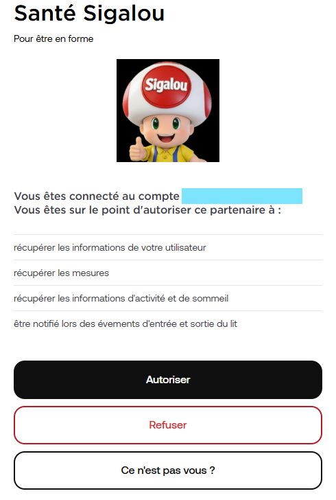Autorisation Withings