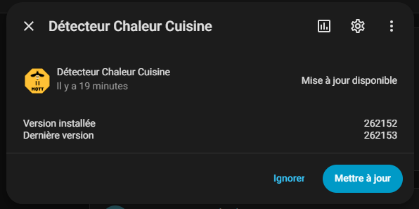 Mise à jour proposée du détecteur Frient dans Home Assistant